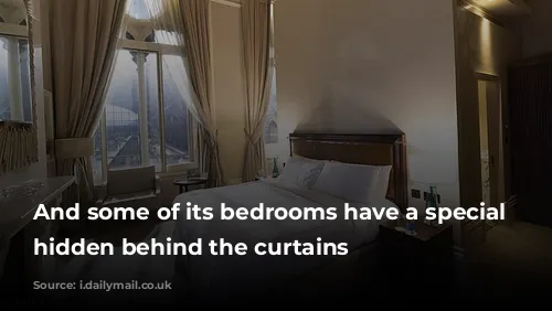 And some of its bedrooms have a special feature hidden behind the curtains