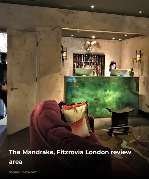 The Mandrake, Fitzrovia London review lobby area