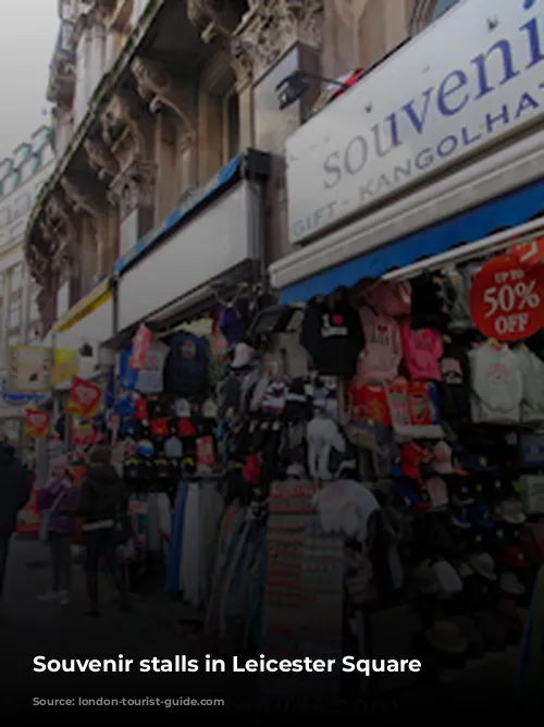 Souvenir stalls in Leicester Square