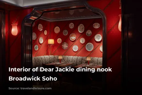 Interior of Dear Jackie dining nook at Broadwick Soho