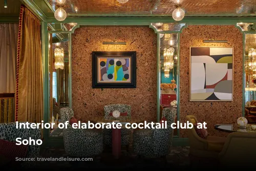 Interior of elaborate cocktail club at Broadwick Soho