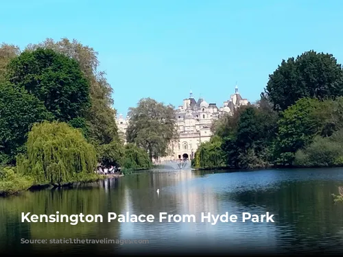 Kensington Palace From Hyde Park Bridge