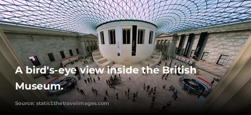 A bird's-eye view inside the British History Museum.