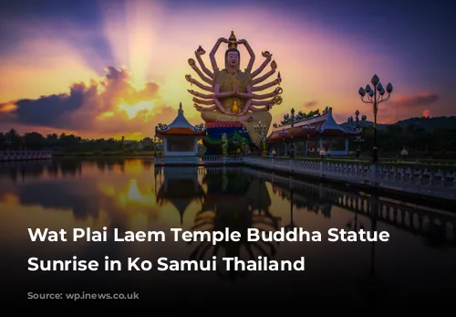 Wat Plai Laem Temple Buddha Statue at Sunrise in Ko Samui Thailand