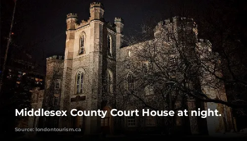 Middlesex County Court House at night.