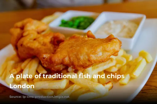 A plate of traditional fish and chips in London