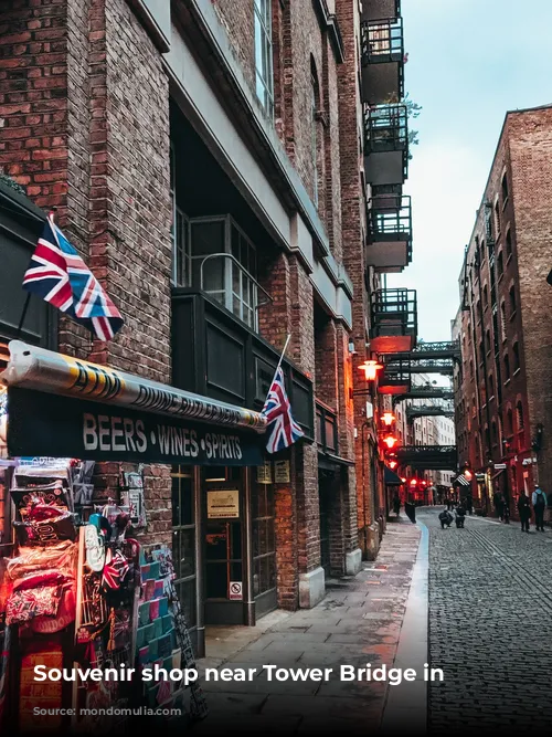 Souvenir shop near Tower Bridge in London