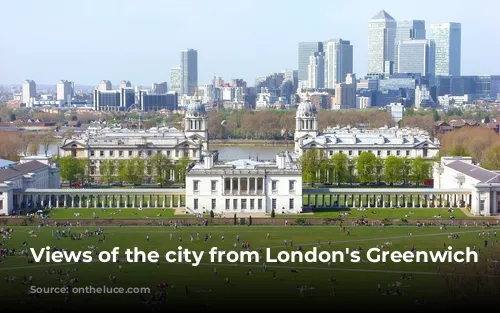 Views of the city from London's Greenwich Park