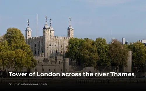 Tower of London across the river Thames