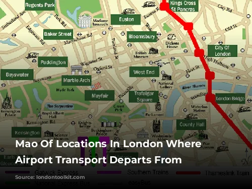 Mao Of Locations In London Where Gatwick Airport Transport Departs From